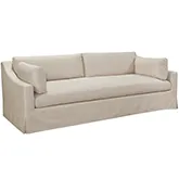 Dune 96" Sofa in Focus Rice Ash Neutral Fabric & Weathered Oak